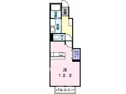 ウィング・コート(ワンルーム/1階)の間取り写真