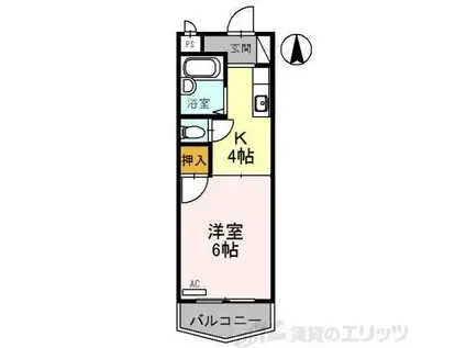 グリーンハイツ(1K/3階)の間取り写真