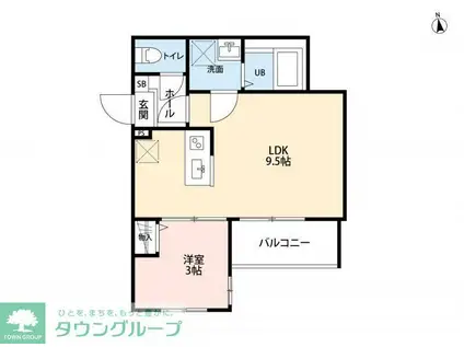 流山市南流山8丁目III(1LDK/1階)の間取り写真