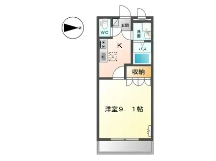 LESPACE HEUREUX(1K/1階)の間取り写真