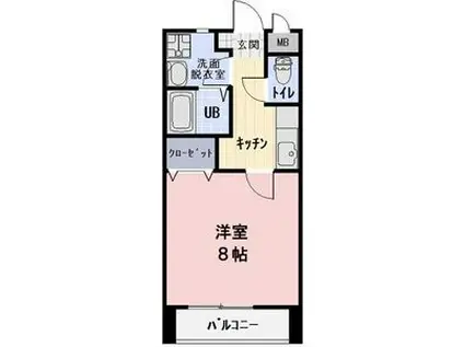 ラフィネ美里A(1K/2階)の間取り写真