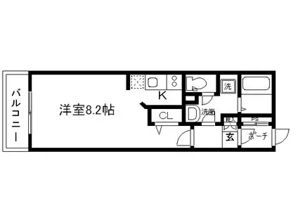 シェーンブルン(1K/2階)の間取り写真