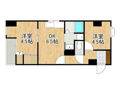 ロイヤルシティ奈良田(2DK/2階)の間取り写真