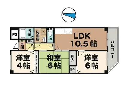 エクセレント今寺(3LDK/2階)の間取り写真