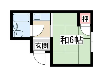 ハイツイシカワ(1K/3階)の間取り写真
