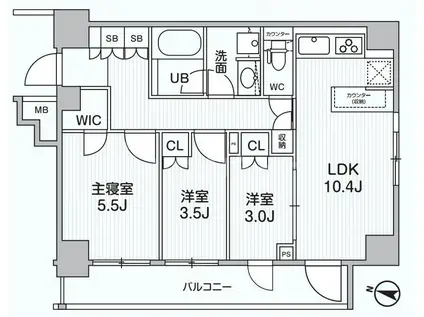 ALIVIS綾瀬(3LDK/2階)の間取り写真