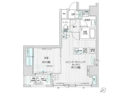 ワイズ柳橋(1LDK/4階)の間取り写真