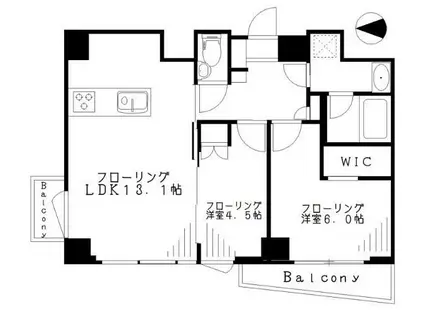 ピアース西荻窪レジデンス(2LDK/6階)の間取り写真