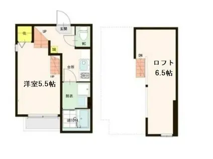 シュッツェ青葉(1K/2階)の間取り写真