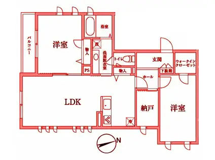 レガーリ・デル・ソーレ(2SLDK/2階)の間取り写真