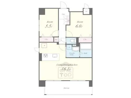 FELICE VITA(2LDK/7階)の間取り写真