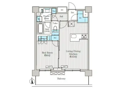 オアーゼ品川レジデンス(1LDK/6階)の間取り写真