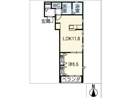 メゾン・リュミエール(1LDK/4階)の間取り写真