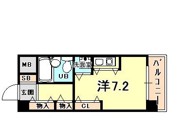 ルモンド西宮(ワンルーム/1階)の間取り写真