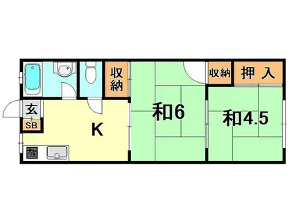 小西ビル(2K/5階)の間取り写真