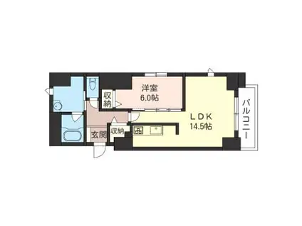 ガーデンコートウエスト(1LDK/7階)の間取り写真