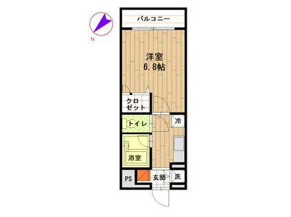 アヴァンツァーレ(1K/2階)の間取り写真