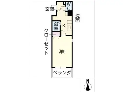 クレスト本山(1K/4階)の間取り写真