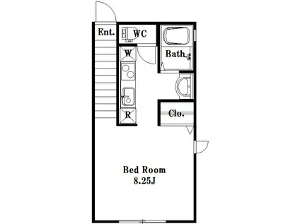 ヌエボ リンコン(ワンルーム/2階)の間取り写真
