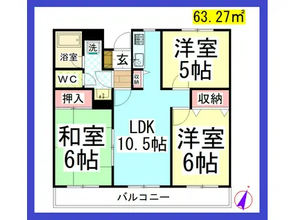 DL湘南藤沢ユーマンション(3LDK/1階)の間取り写真