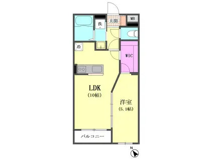 BLISS OF LIFE(1LDK/5階)の間取り写真