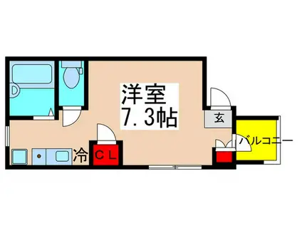 MELDIA梅田 A(ワンルーム/1階)の間取り写真