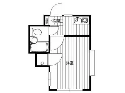 ハピネス坂戸(1K/4階)の間取り写真
