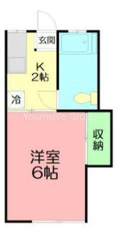 小田急小田原線 東海大学前駅 徒歩14分 2階建 築49年(1K/2階)の間取り写真