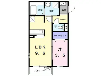 ボンレーヴ(1LDK/2階)の間取り写真
