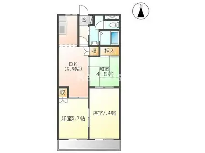 フォーシーズン(3DK/1階)の間取り写真