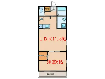 リバージュ・カ・エスト(1LDK/3階)の間取り写真