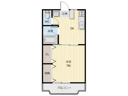 ウッディ藍住(1DK/1階)の間取り写真