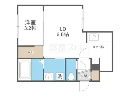 モデルノ発寒(1LDK/2階)の間取り写真