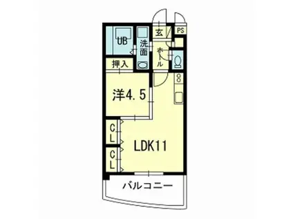 ル・ヴァン・ボア(1LDK/6階)の間取り写真