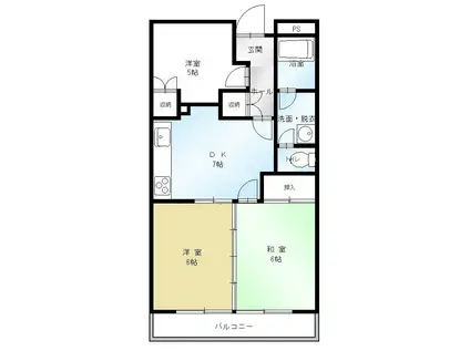 リバーサイドマツトシ(3DK/6階)の間取り写真