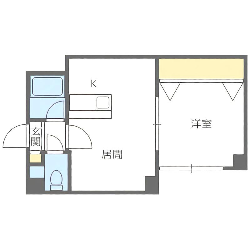 ルナハイツ南8条(1DK/2階)の間取り写真