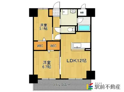 THYME(2LDK/9階)の間取り写真