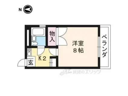 ふゆうマンション(1K/2階)の間取り写真