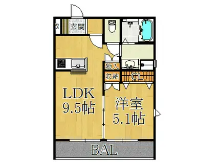 メモリアパレスHY(1LDK/2階)の間取り写真