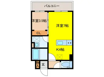 LIFE LINE 38(1LDK/2階)の間取り写真