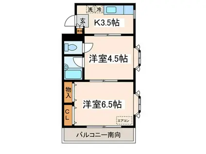 グレース小机(2K/3階)の間取り写真