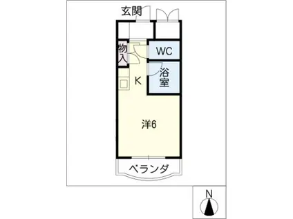 池場ハウス(ワンルーム/2階)の間取り写真