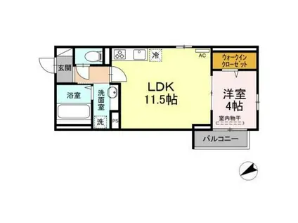 CASAニックスIII(1LDK/2階)の間取り写真