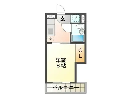 江戸橋マンションB(1K/1階)の間取り写真