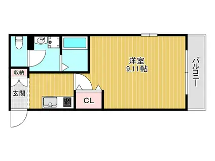 LIVE CASA千林大宮(1K/1階)の間取り写真