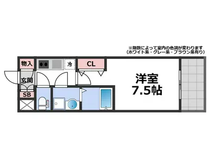 LOUIS RESIDENCE 天王寺町北(1K/9階)の間取り写真
