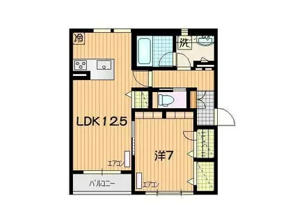 HARUS(1LDK/1階)の間取り写真