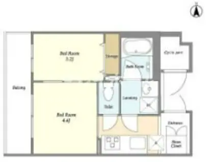 ドゥーエ大鳥居ウエスト(1DK/3階)の間取り写真