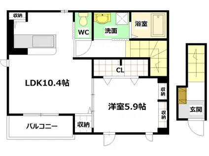 ブリッサ ハウス(1LDK/2階)の間取り写真