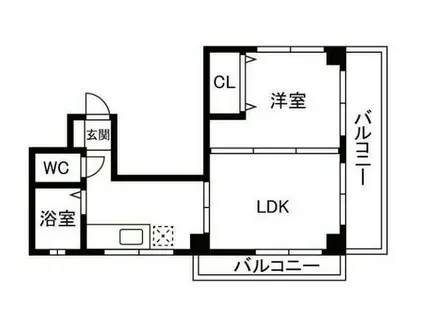 RAFFINE(1LDK/2階)の間取り写真
